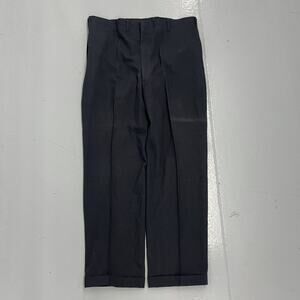 Vintage 50s Higgins Slacks Navy Flat Front Trousers 36x29